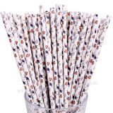 Colorful Floral Hen Bird Ladybug Paper Straws 500 pcs Colorful Floral Hen Bird Ladybug Paper Straws 500 pcs