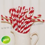 Red Striped Bendy Paper Straws 500pcs Red Striped Bendy Paper Straws 500pcs
