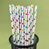 Metallic Colorful Rainbow Foil Polka Dot Paper Straws 500 pcs Metallic Colorful Rainbow Foil Polka Dot Paper Straws 500 pcs