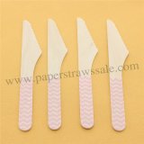 Baby Pink Zig Zag Print Wooden Knife 100pcs Baby Pink Zig Zag Print Wooden Knife 100pcs