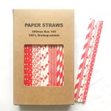 100 Pcs/Box Mixed Roses Are Red Party Paper Straws 100 Pcs/Box Mixed Roses Are Red Party Paper Straws
