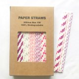 100 Pcs/Box Mixed Peonies Posies Party Paper Straws 100 Pcs/Box Mixed Peonies Posies Party Paper Straws
