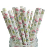 Hawaiian Luau Pineapple Flamingo Paper Straws 500 pcs Hawaiian Luau Pineapple Flamingo Paper Straws 500 pcs