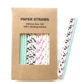 100 Pcs/Box Mixed Cowgirl Kids Party Paper Straws 100 Pcs/Box Mixed Cowgirl Kids Party Paper Straws