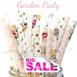 300pcs Flower Garden Party Paper Straws Mixed 300pcs Flower Garden Party Paper Straws Mixed