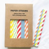 100 Pcs/Box Mixed Colorful Carnival Colors Paper Straws 100 Pcs/Box Mixed Colorful Carnival Colors Paper Straws