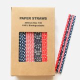 100 Pcs/Box Mixed Navy Red Anchors Away Paper Straws 100 Pcs/Box Mixed Navy Red Anchors Away Paper Straws