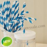 Bendy Paper Straws Royal Blue Stripe 500pcs Bendy Paper Straws Royal Blue Stripe 500pcs